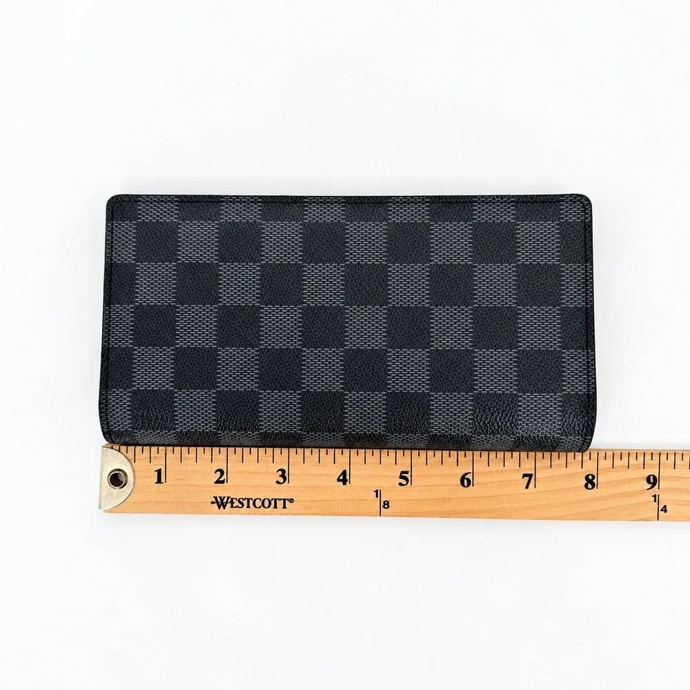 Louis Vuitton Brazza Wallet Mens Black Damier Graphite Luxury Designer Slim